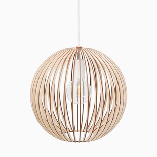 Stylowa lampa ze sklejki wisząca kula Boola 45cm PLYstudio