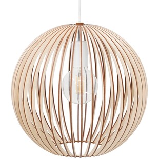 Stylowa lampa ze sklejki wisząca kula Boola 45cm PLYstudio