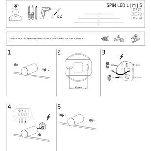 Kinkiet LED Spin czarny Nowodvorski | Minimalistyczny design