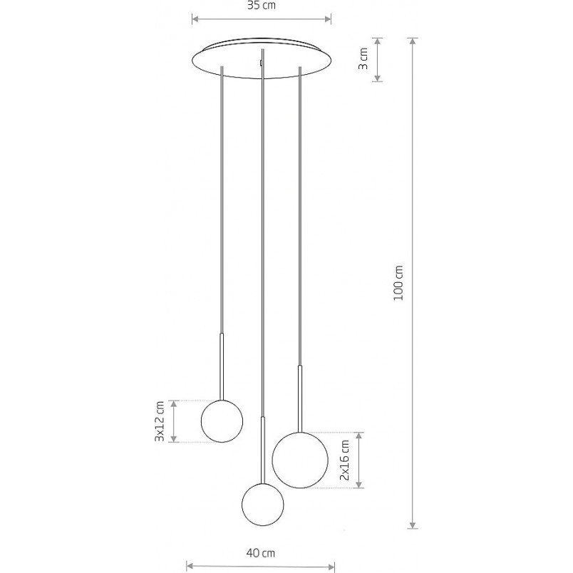 Lampa wisząca Karo III - 3 szklane kule, biała | Nowodvorski