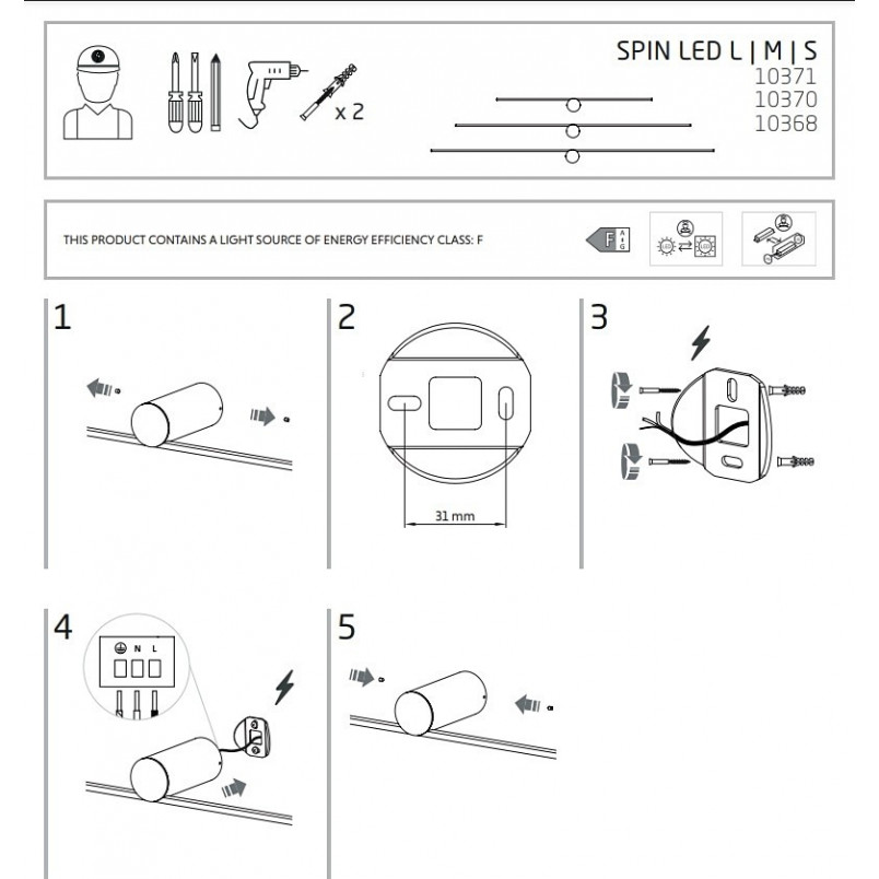 Kinkiet podłużny minimalistyczny Spin LED 120cm czarny Nowodvorski