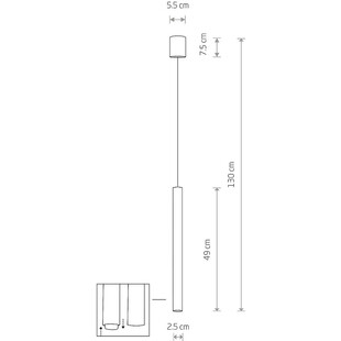 Lampa wisząca tuba Laser 2,5cm H49cm brązowa Nowodvorski