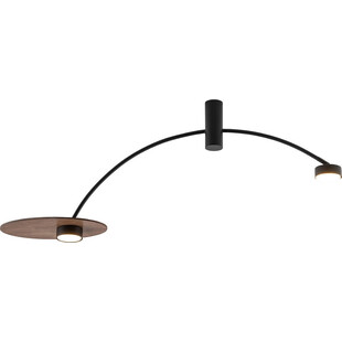 Lampa sufitowa loft 2 punktowa Heft ciemne drewno / czarny Nowodvorski