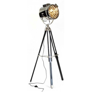 Lampa podłogowa industrialna "studyjna" Cine Czarna/Chrom marki Brilliant