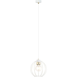 Lampa wisząca druciana kula Gino I 18cm biały / złoty Emibig