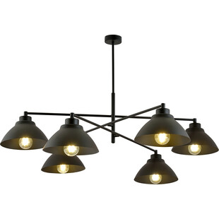 Lampa sufitowa 6 punktowa loft Maveric 100cm czarna Emibig