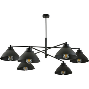 Lampa sufitowa 6 punktowa loft Maveric 100cm czarna Emibig