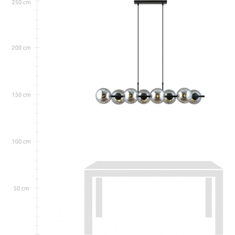 Lampa wisząca RORY VIII - grafit/czarny | Emibig