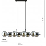 Lampa wisząca RORY VIII - grafit/czarny | Emibig