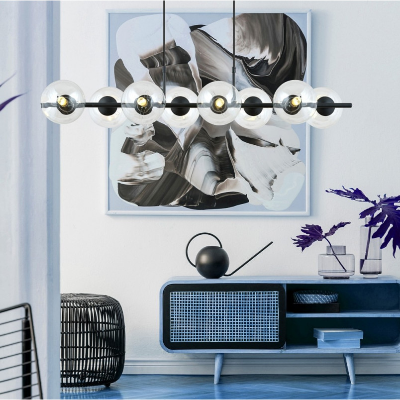 Lampa wisząca Emibig Rory VIII - 8 kloszy szklanych, 115cm