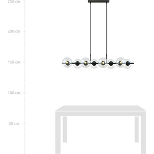 Lampa wisząca Emibig Rory VIII - 8 kloszy szklanych, 115cm