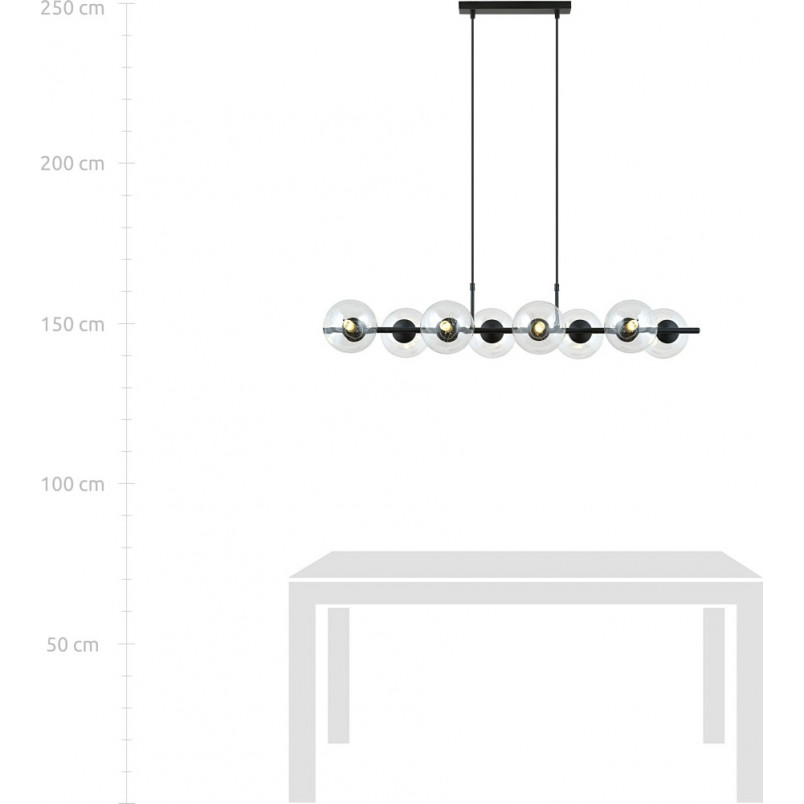 Lampa wisząca Emibig Rory VIII - 8 kloszy szklanych, 115cm
