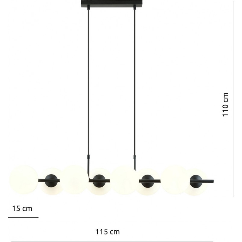 Lampa wisząca RORY VIII - Szklane kule białe | Emibig