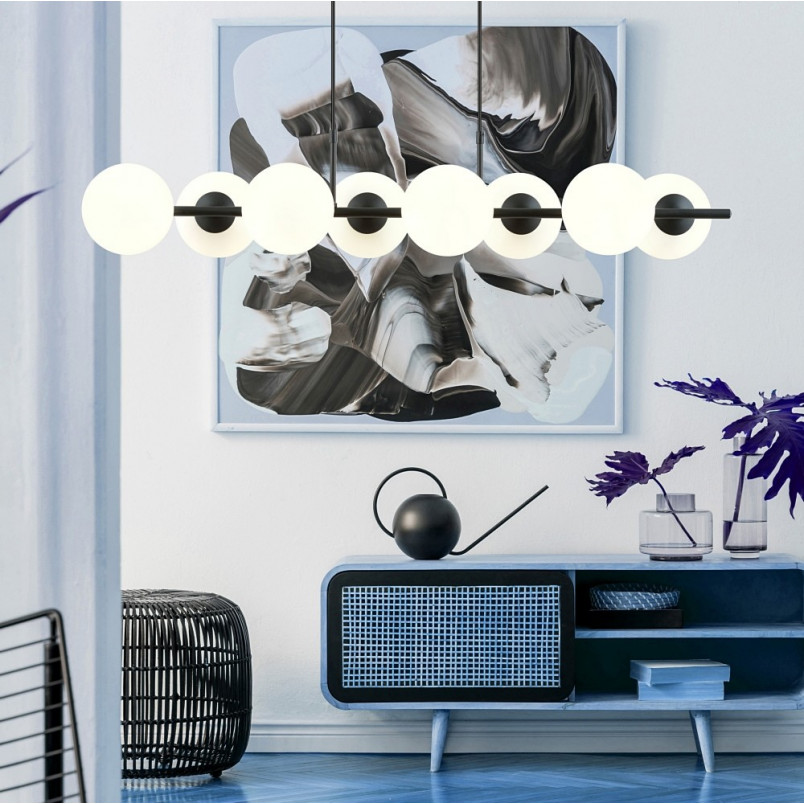 Lampa wisząca RORY VIII - Szklane kule białe | Emibig