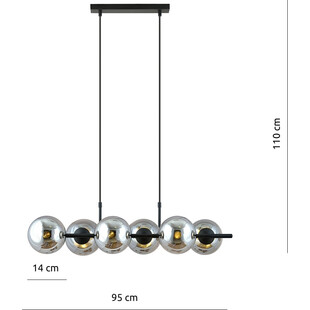 Lampa Wisząca Emibig Rory VI - Szklane Kule, Grafit/Czarny
