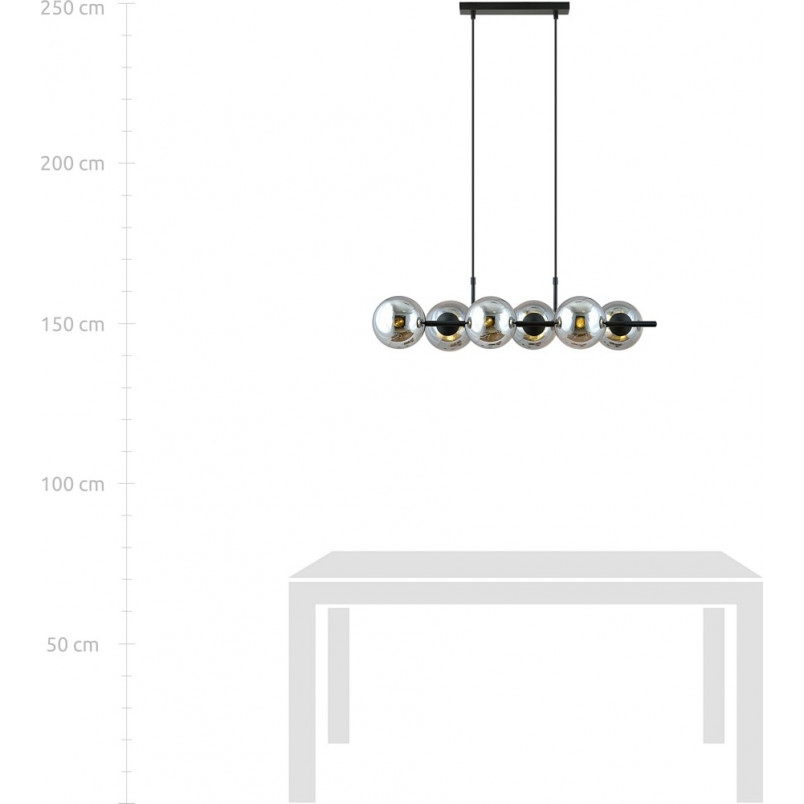 Lampa Wisząca Emibig Rory VI - Szklane Kule, Grafit/Czarny