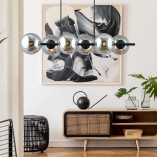 Lampa Wisząca Emibig Rory VI - Szklane Kule, Grafit/Czarny