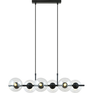 Lampa wisząca szklane kule Rory VI 95cm przeźroczysty / czarny Emibig