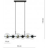 Lampa wisząca RORY - 6 szklanych kul | Emibig