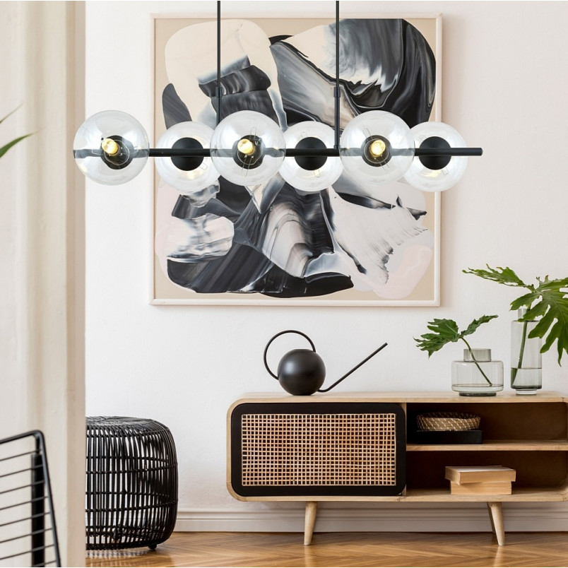 Lampa wisząca RORY - 6 szklanych kul | Emibig