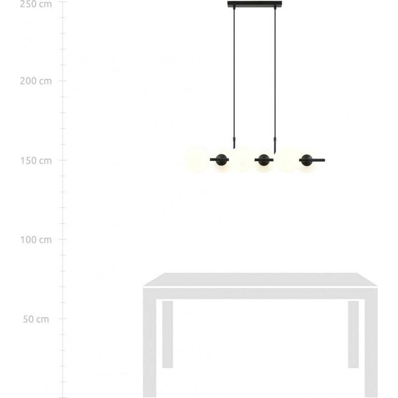 Lampa wisząca Emibig Rory VI - 6 kulek, białe szkło