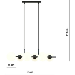 Lampa wisząca Emibig Rory VI - 6 kulek, białe szkło