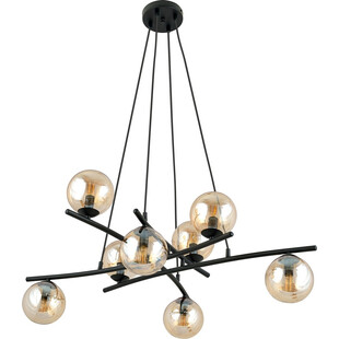 Lampa wisząca szklane kule nowoczesne Essa VIII 100cm miodowy / czarny Emibig