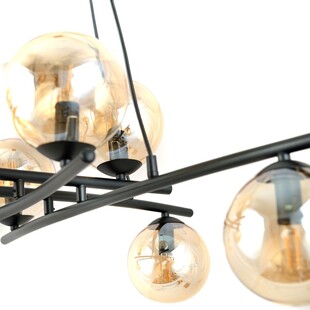 Lampa wisząca Essa VIII - szklane kule, miodowy/czarny | Emibig