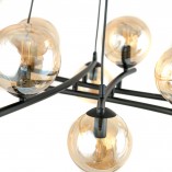 Lampa wisząca Essa VIII - szklane kule, miodowy/czarny | Emibig