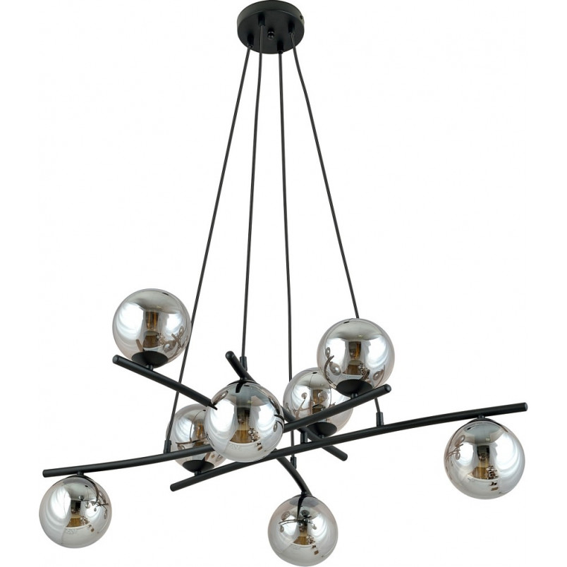 Lampa wisząca Essa VIII - szklane kule, grafit/czarny | Emibig