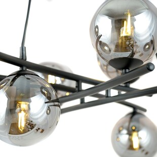 Lampa wisząca Essa VIII - szklane kule, grafit/czarny | Emibig