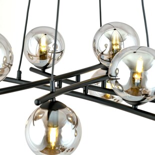Lampa wisząca Essa VIII - szklane kule, grafit/czarny | Emibig