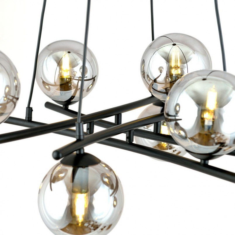 Lampa wisząca Essa VIII - szklane kule, grafit/czarny | Emibig