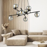 Lampa wisząca Essa VIII - szklane kule, grafit/czarny | Emibig