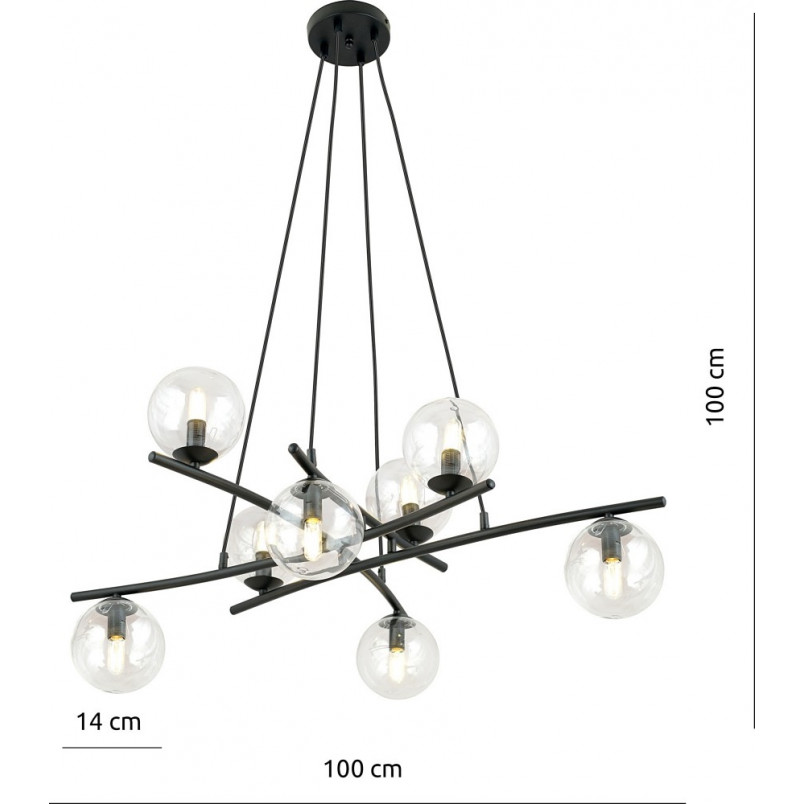 Lampa wisząca Essa VIII - szklane kule, nowoczesny design | Emibig