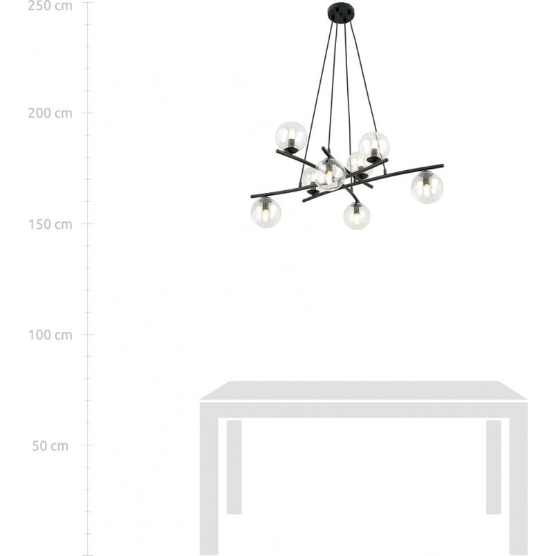 Lampa wisząca Essa VIII - szklane kule, nowoczesny design | Emibig