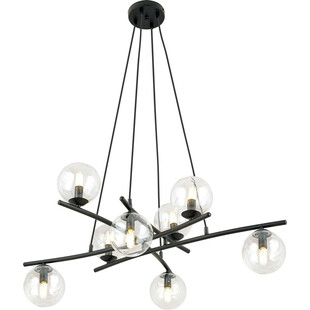Lampa wisząca szklane kule nowoczesne Essa VIII 100cm przeźroczysty / czarny Emibig