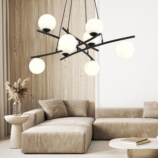 Lampa wisząca ESSA VIII - szkło, 8 żarówek - Emibig