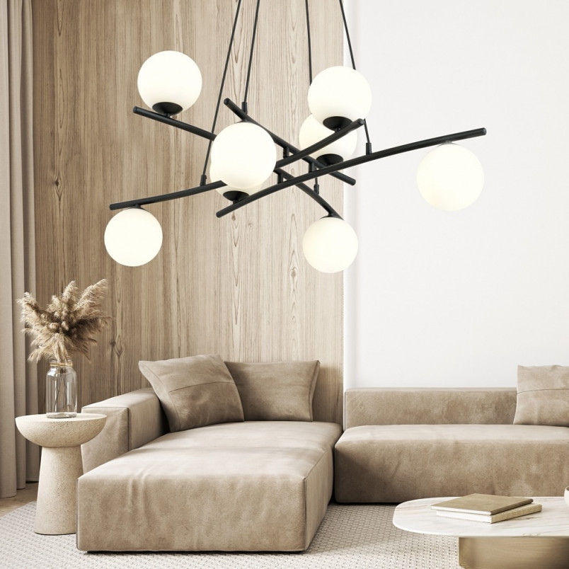 Lampa wisząca ESSA VIII - szkło, 8 żarówek - Emibig