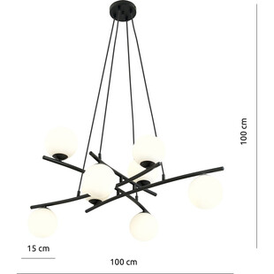 Lampa wisząca ESSA VIII - szkło, 8 żarówek - Emibig