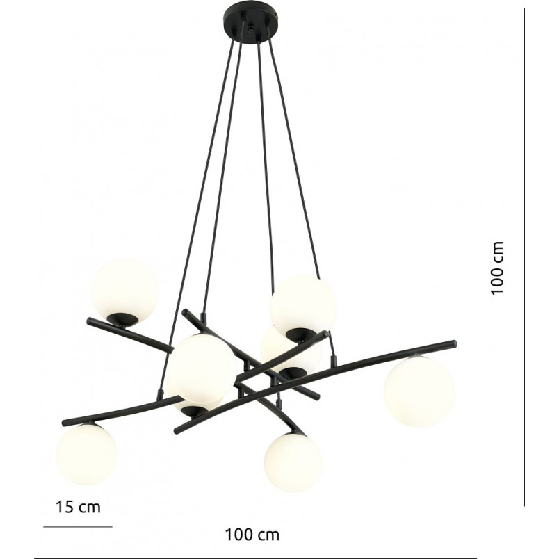 Lampa wisząca ESSA VIII - szkło, 8 żarówek - Emibig