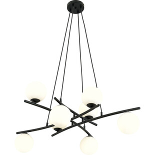 Lampa wisząca szklane kule nowoczesne Essa VIII 100cm opal / czarny Emibig