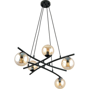 Lampa wisząca szklane kule nowoczesne Essa V 100cm miodowy / czarny Emibig