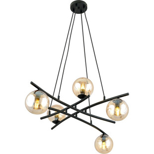 Lampa wisząca szklane kule nowoczesne Essa V 100cm miodowy / czarny Emibig
