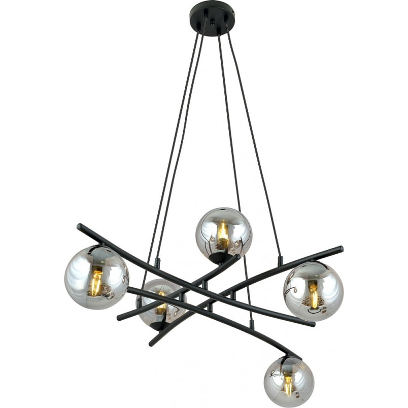 Lampa wisząca Essa V - Szklane kule, grafit/czarny | Emibig
