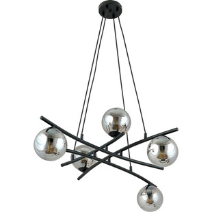 Lampa wisząca szklane kule nowoczesne Essa V 100cm grafit / czarny Emibig