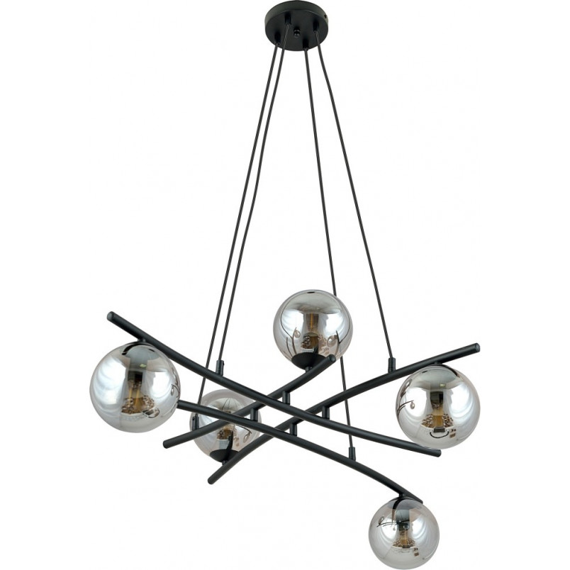 Lampa wisząca Essa V - Szklane kule, grafit/czarny | Emibig