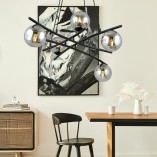 Lampa wisząca Essa V - Szklane kule, grafit/czarny | Emibig