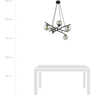 Lampa wisząca Essa V - Szklane kule, grafit/czarny | Emibig
