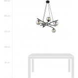Lampa wisząca Essa V - Szklane kule, grafit/czarny | Emibig